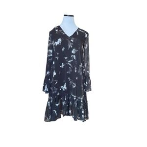 Religion Sheer Butterfly Moth Dress Size XS Black Goth Dark Romantic Whimsygoth